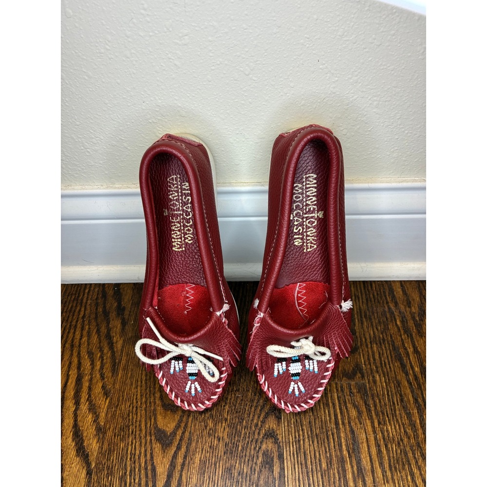 Red Leather Thunderbird by Minnetonka moccasins. Size 7 - Picture 2 of 5
